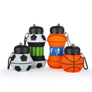 Football silicone water bottle